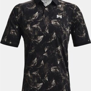 Under Armour Men's Black Feather Print Polo Shirt
